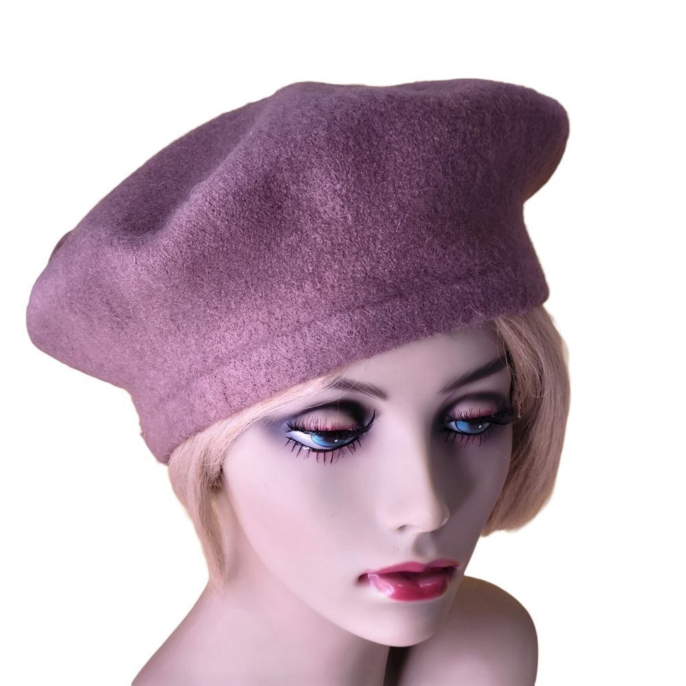 𝅺WOOL Classic Solid Camel Brown French Classic Beret - Picture 5 of 10